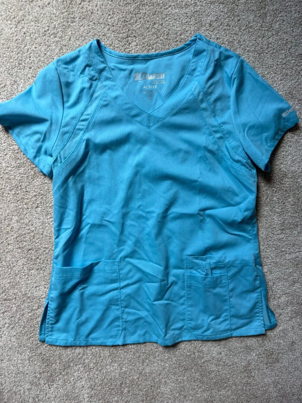 Grey’s Anatomy by Barco Active Scrub Top Women’s Medium Turquoise Blue